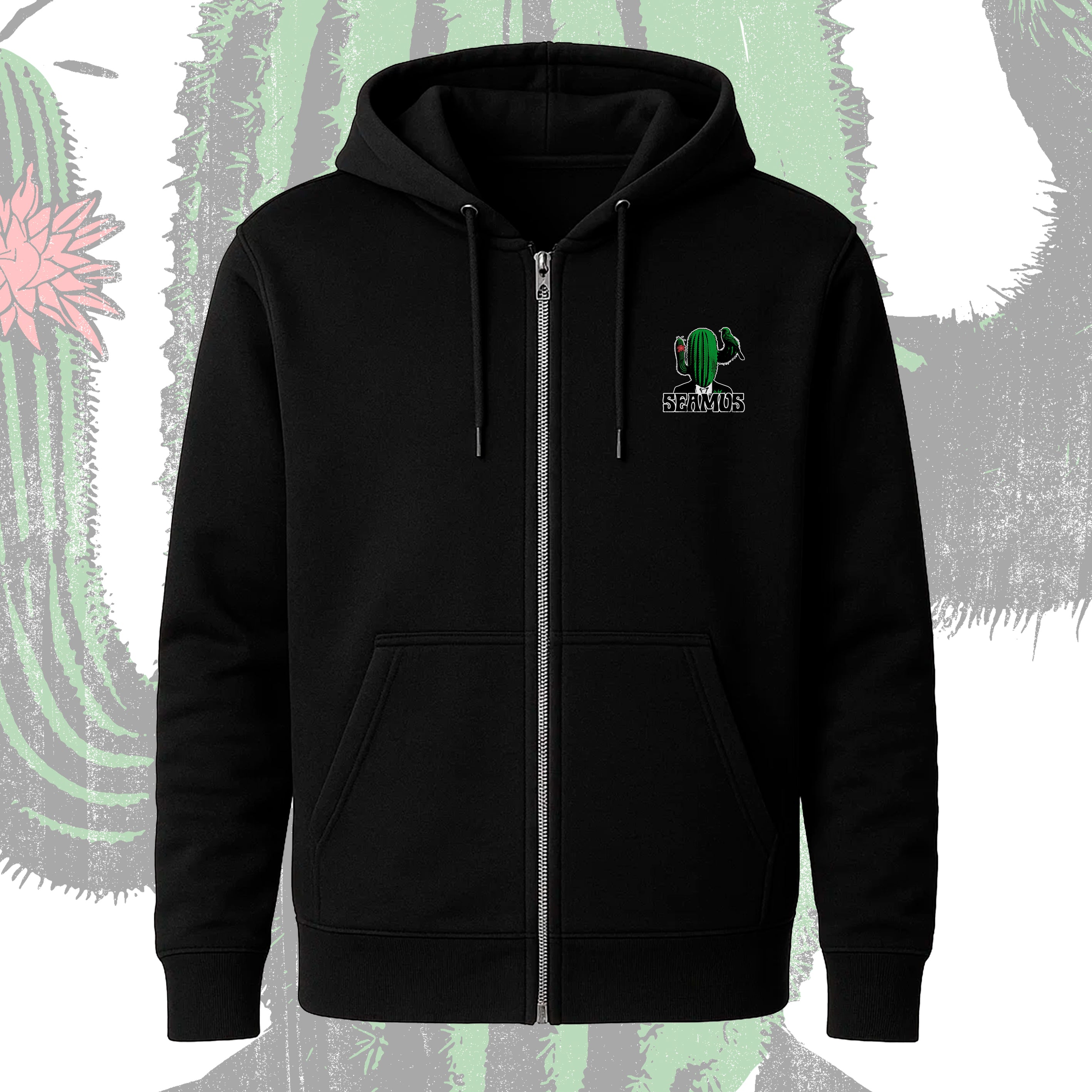 Polerón Canguro Cierre Metálico Heart Cactus