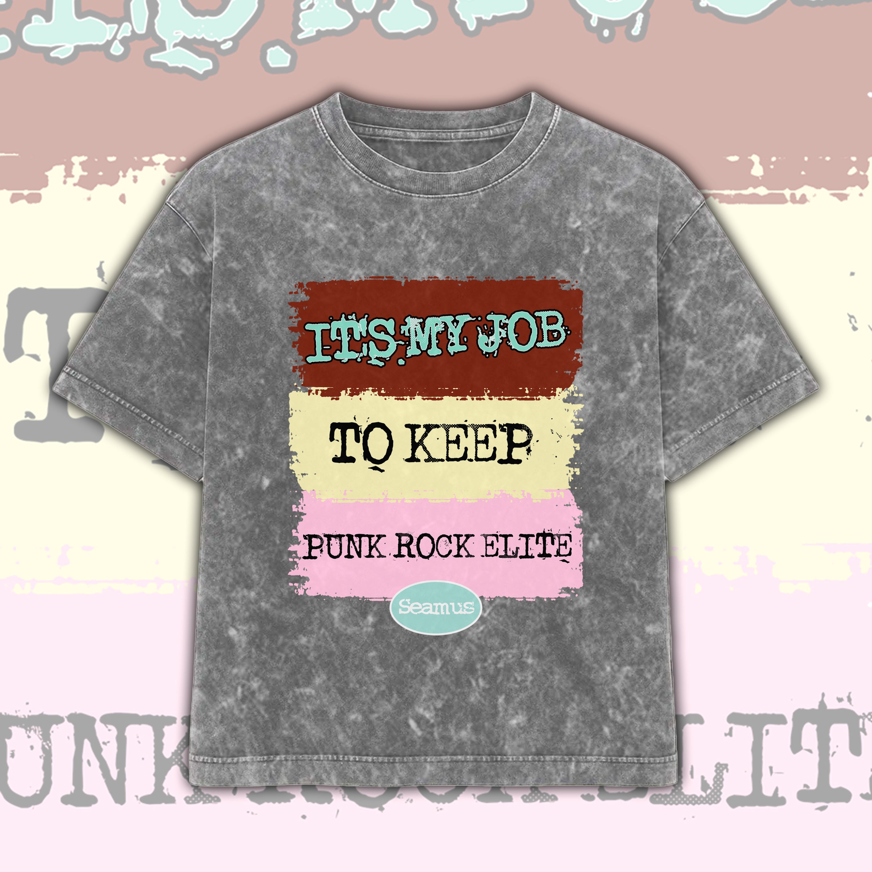 Polera AcidWash PunkRockElite (Gray)