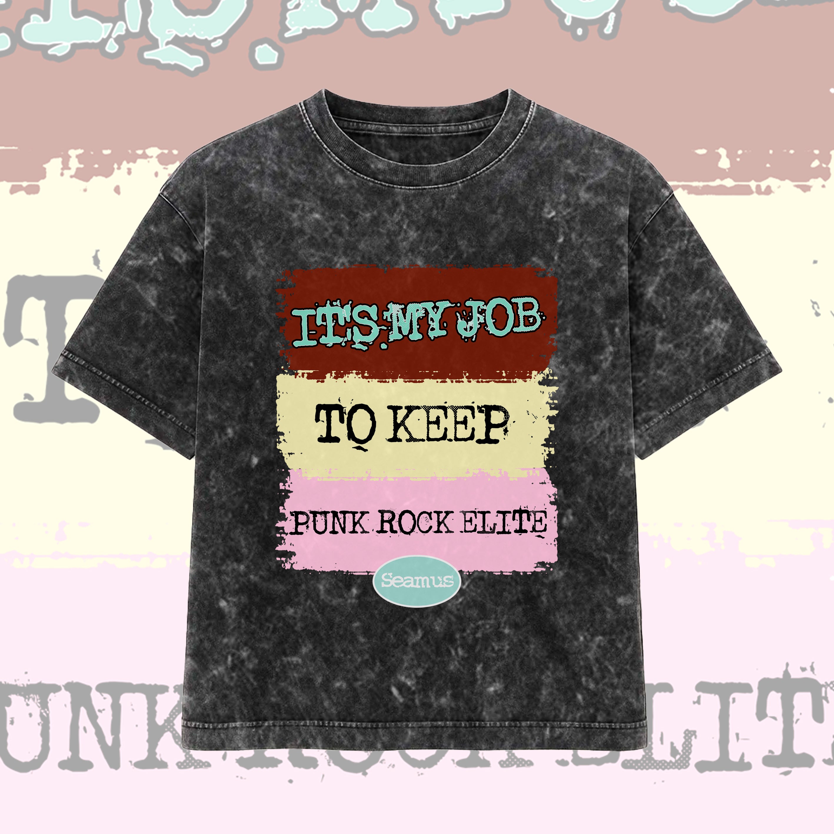 Polera AcidWash PunkRockElite (Black)